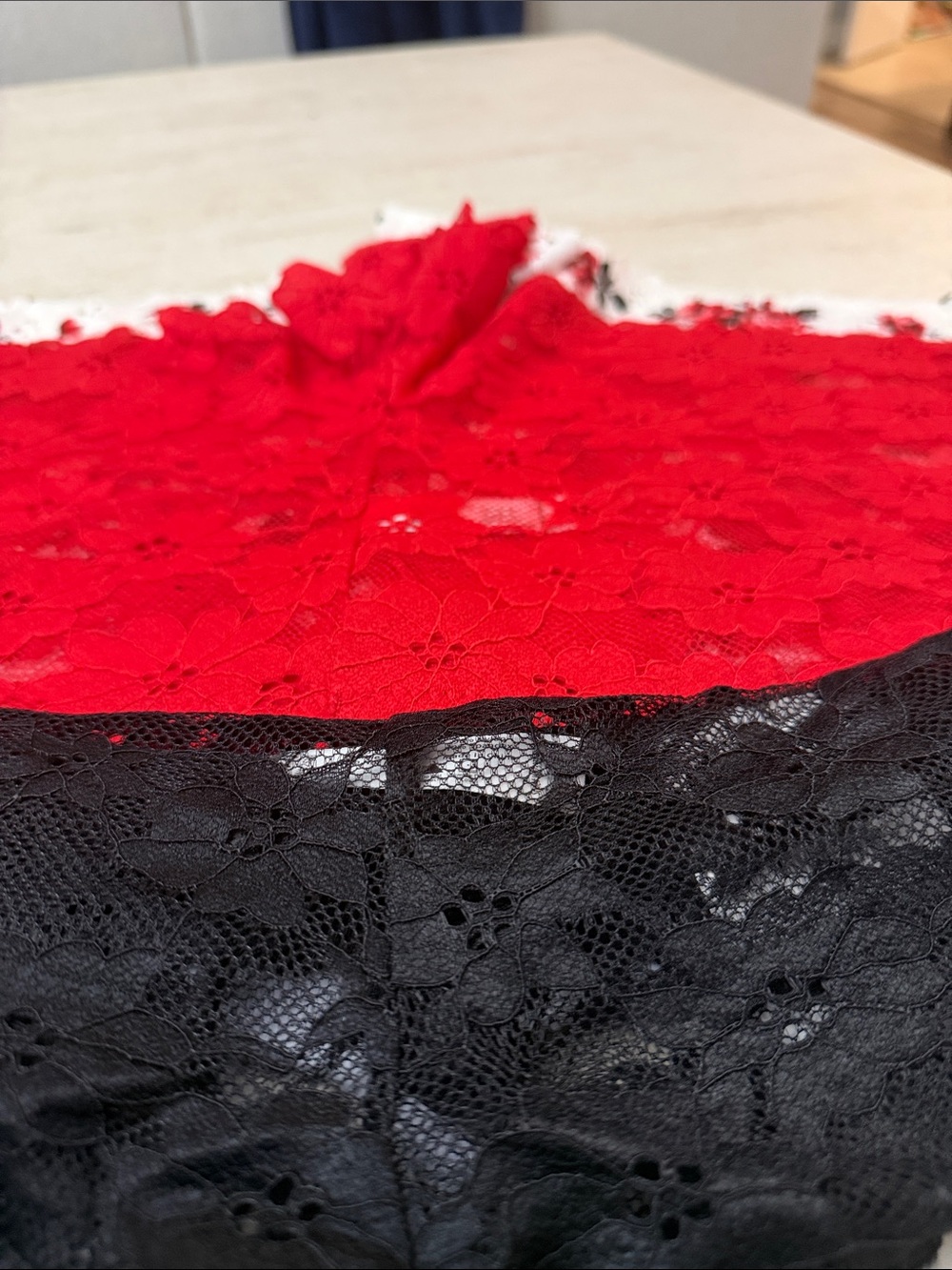 Floral Lace Boyshort Panties in Red and White - Women Intimates. Three pair - Picture 6 of 7